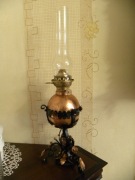 Stara niemiecka zabytkowa stołowa lampa naftowa XIX/XX wiek