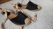 Czarne espadryle Wiązane r.39