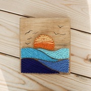 Morze Obraz String Art Rękodzieło 20x20cm