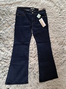 Nowe only spodnie jeans jeansowe XL/42 retro dzwony granatowe