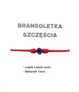 Czerwona Bransoletka Szczęścia Lapis Lazuli 4mm 