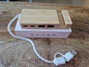 4-portowy hub USB rozgałęźnik koncentrator USB z podstawką pod telefon