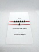 Bransoletka czarny turmalin czerwony sznurek 