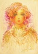 DZIEWCZYNA pastel olejny 48x33 PORTRET