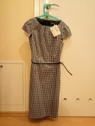 Sukienka granatowa MONTEGO rozmiar 32 XXS NOWA METKA bawełna koktajl praca