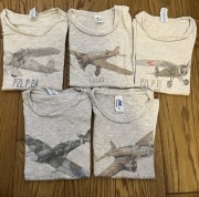 Koszulki bluzki chłopięce samoloty t-shirty komplet zestaw 104