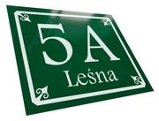 Dekoracyjna METALOWA tabliczka adresowa numer domu budynku 25x20 H zielona