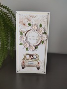 RĘCZNIE ROBIONA KARTKA ŚLUBNA 3D + ŻYCZENIA + KOPERTA 