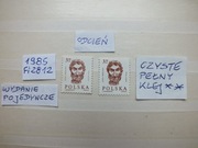 2szt. znaczki Fi 2812 ODCIEŃ Polska 1985r. GŁOWY WAWELSKIE czyste **