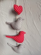 Zawieszka  ptaszki bawelniane