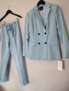 Garnitur damski La Viva pastelowy błękit prążki, nowy z metką, S/36