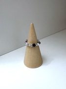 Pierścionek handmade z kamieniem księżycowym i turmalinem