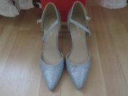 Buty szpilki srebrne