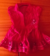 czerwona sukieneczka z haftem -rozmiar 74/80cm