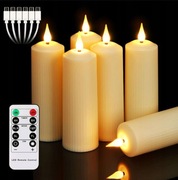 Świeczki LED dekoracyjne 17 cm, 6 szt. sterowane pilotem, wodoodporne