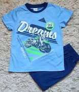 Dreams motocykl piżama chłopięca krótki rękaw krótkie spodenki rozm.116