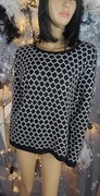 Sweter damski we wzory czarno-biały ciepły, M.X.O XL