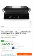 GRILL ELEKTRYCZNY Z REGULACJĄ TEMPERATURY 5 PROGRAMÓW ROZKŁADANY LED 2200W