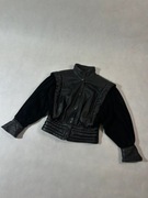unikatowa vintage kurtka boxy fit z wszystka kamizelka skórzana