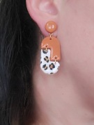 Kolczyki z gliny polimerowej i żywicy uv, prezent dla niej, rękodzieło