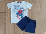 Sportowy komplet bluzka krótki rękaw + spodenki Spider-Man 122/128