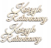 Dekoracja drewniana NAPIS KOSZYK RATUNKOWY 2 SZT