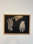 ”Dłonie” obraz olejny na tablice malarskiej. 30x40cm