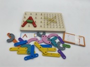 Gra drewniana grilla gumki klocki