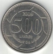 Liban 500 funtów liwrów livres 2009 - 24,5 mm