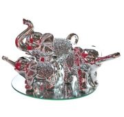 3szt słonie srebrne glamour taca lustrzana 