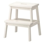 IKEA Bekvam Taboret ze schodkiem, biały, 50 cm
