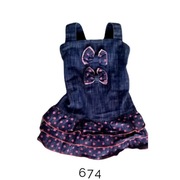 Sukienka jeansowa104cm 4lata kokarda falbany