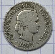 01377 Szwajcaria 10 rappenow 1880