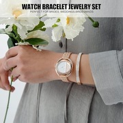 Zestaw zegarków i bransolet  ze stali tytanowej / różowe złoto