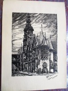 Grafika Wrocław Ratusz Janusz Sierosławski 1971 r.