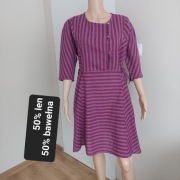 Gudrun Sjödén sukienka paski oversize len/bawełna L