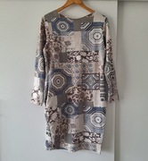 Śliczna pastelowa sukienka etno z kieszeniami 40 bawełna