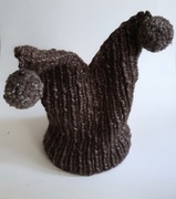 Czapka z 2 Pomponami Hand Made rozm. L