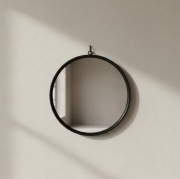 Lustro Okrągłe w Czarnej Ramie 60cm - Nowoczesny Design