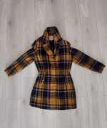 Płaszcz  wełniany wełna w kratę Brandtex Copenhagen r. 38 – 40