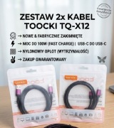 2szt NOWE Kable Toocki TQ-X12 USB-C do USB-C Nylon Szybkie Ładowanie