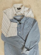 wizytowa koszula święta wesele H&M 11 12 lat 152  biała niebieska 2 sztuki