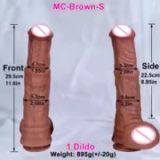 DUŻE SILIKONOWE DILDO PENIS KONIA Z JĄDRAMI, SILIKON DWUWARSTWOWY