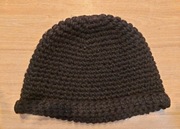 Czapka wełniana własnoręcznym robiona rękodzieło czarna ciepła damska