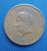Moneta Meksyk 5 centavos 1951