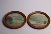 Zestaw dwóch obrazków w okrągłych ramkach - rustykalne
