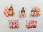 10 szt naklejki holograficzne kwitnąca wiśnia świece lampiony scrapbooking