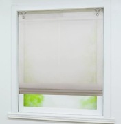 ESLIR Roleta rzymska firanka 80-130 cm  biała-brąz 