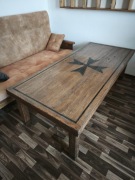 Stół Dębowy CLASH – Lity Dąb – Intarsja Czarny Dąb – Stan Idealny