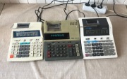 Retro kalkulator 3 sztuki VFD LCD drukarka antyk zabytek zestaw PRL